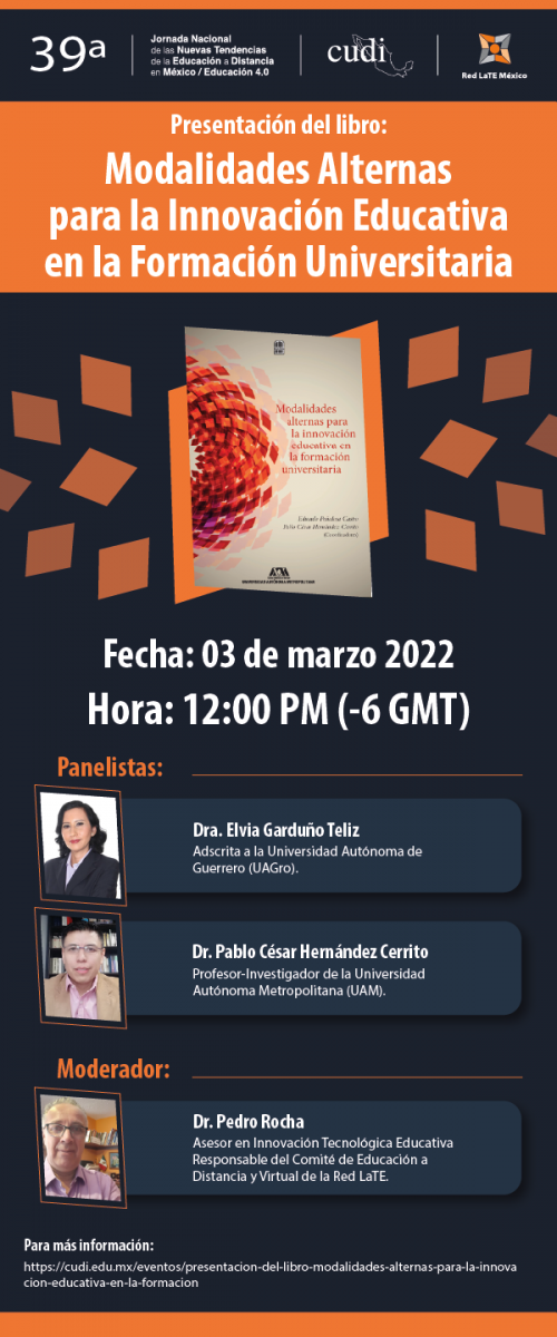 Presentación del libro: Modalidades Alternas para la Innovación Educativa en la Formación Universitaria